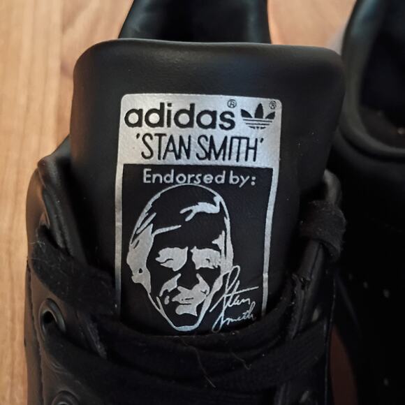 Adidas Stan Smith Athletic Sneakers Black/Silver Size 9.5 men\'s BB5156 logo main image 4